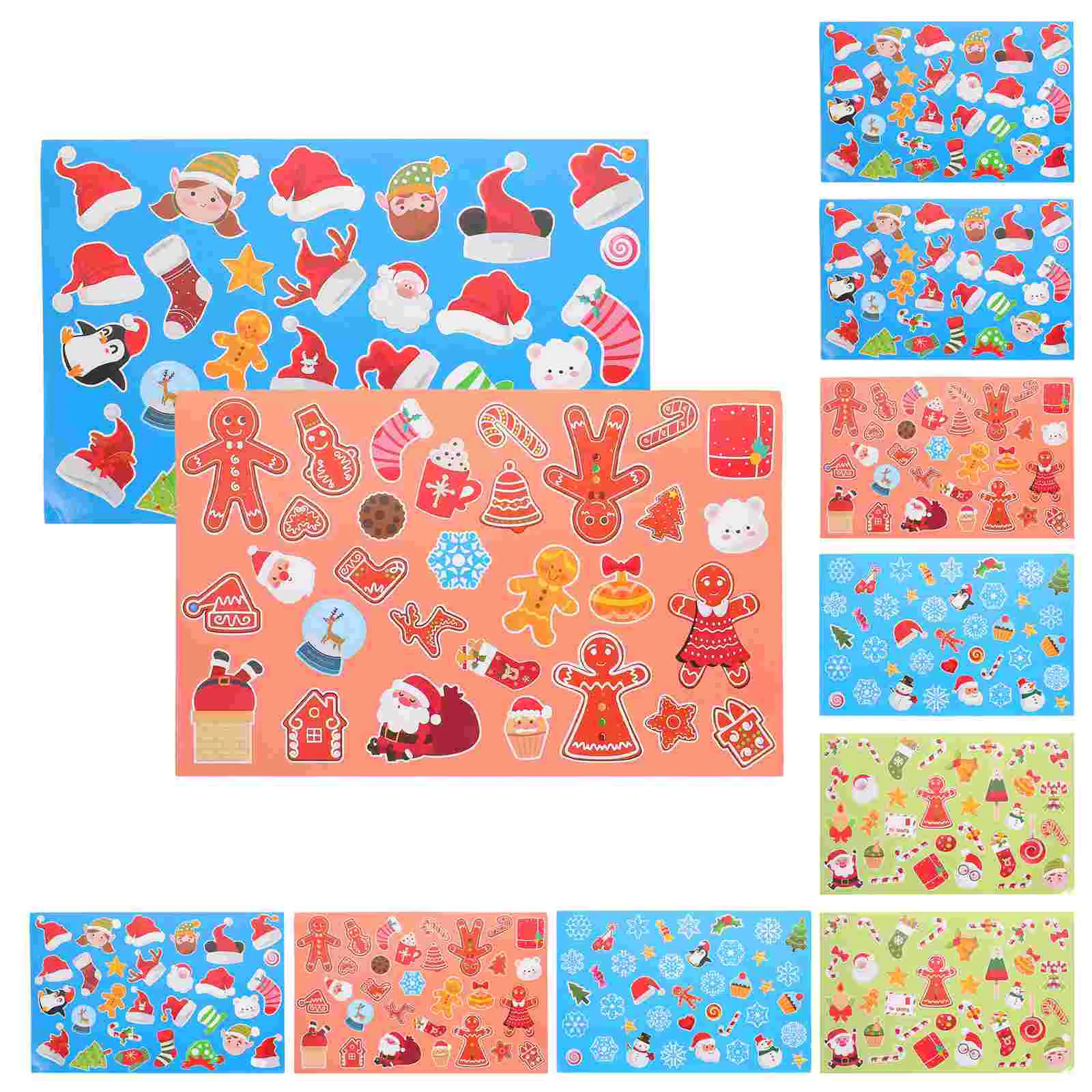 

16 Sheets Christmas Stickers Envelopes Seal Decorate Candy Bag Label Decals Sealing Paper for Multi-function Gift Elder