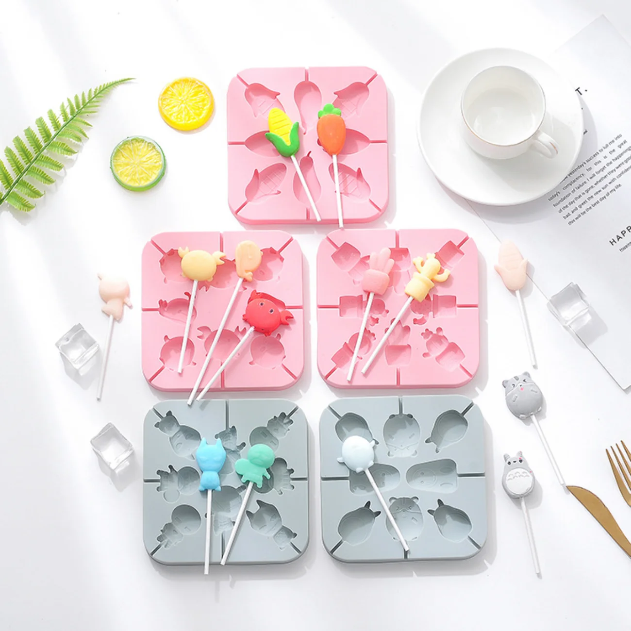 

2Packs Lollipop Mold, 8-Cavity Non-Stick Silicone Candy Chocolate and Jelly Mold