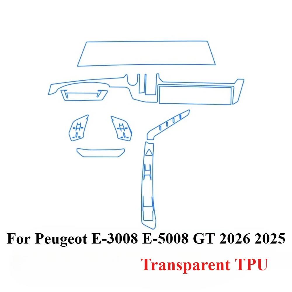 Фото Для Peugeot E-3008 E-5008 2026 2025: Защитная пленка PPF, прозрачная TPU пленка для GPS-навигации, панели приборов, центральной консоли, автомобильные аксессуары №3