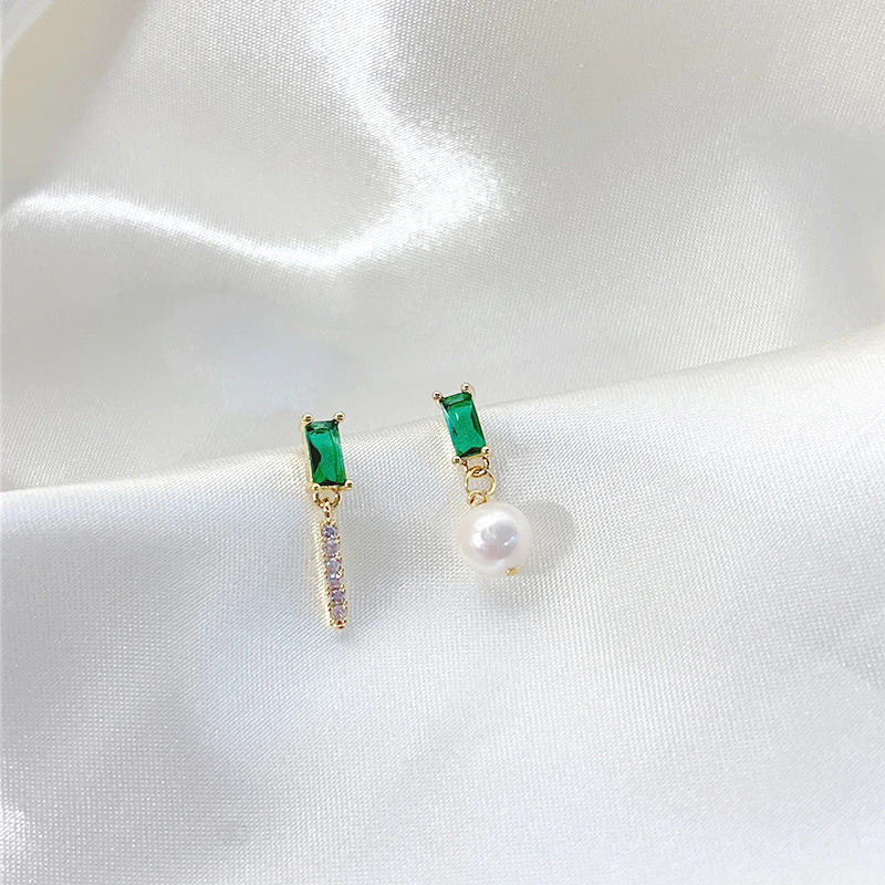 Серьги-подвески женские из серебра 925 пробы с искусственным жемчугом