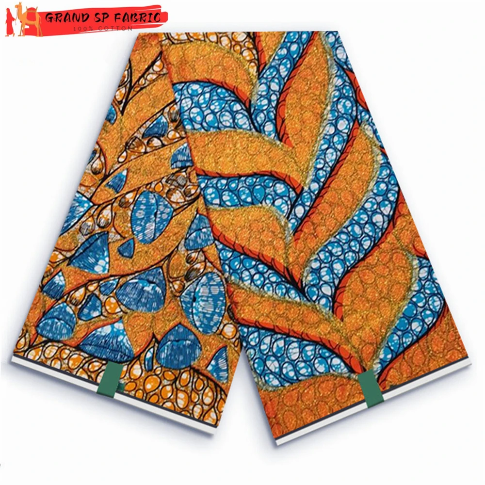 

Grand Super 100% Cotton African Wax Fabric High Quality Wax Print Ankara Fabric For Sewing 6yards Women Fabric VL-104