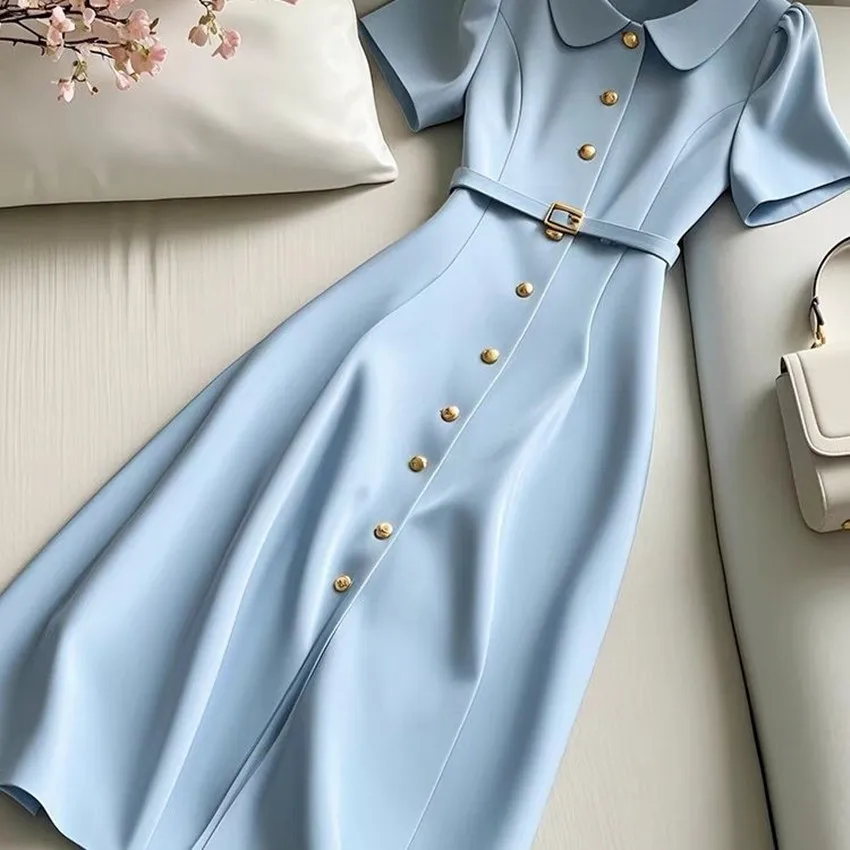 Сплошное цветное вечернее платье трапециевидной формы новое летнее женское с