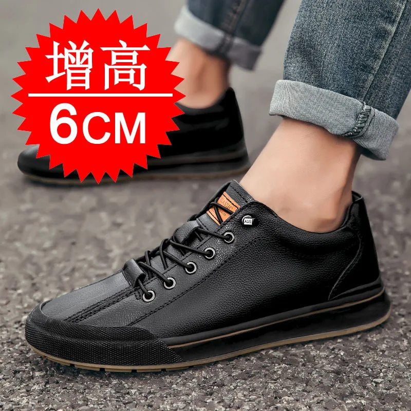 Фото Elevator Shoes for Men Height Increasing Sneakers 6cm Inches Taller Leather Casual Shoes with Height Increase Shoes №4