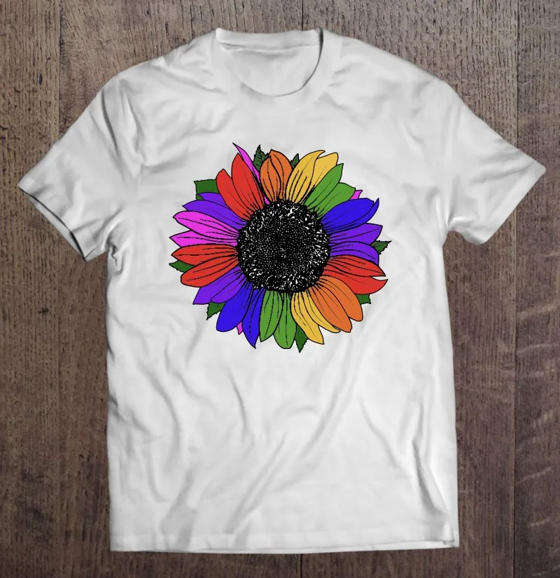 

Lgbtq And Ally Rainbow Pride Sunflower Men T-Shirts Tshirt Over Size Man Big Size Anime T-Shirt Oversize T-Shirt Shirt Male