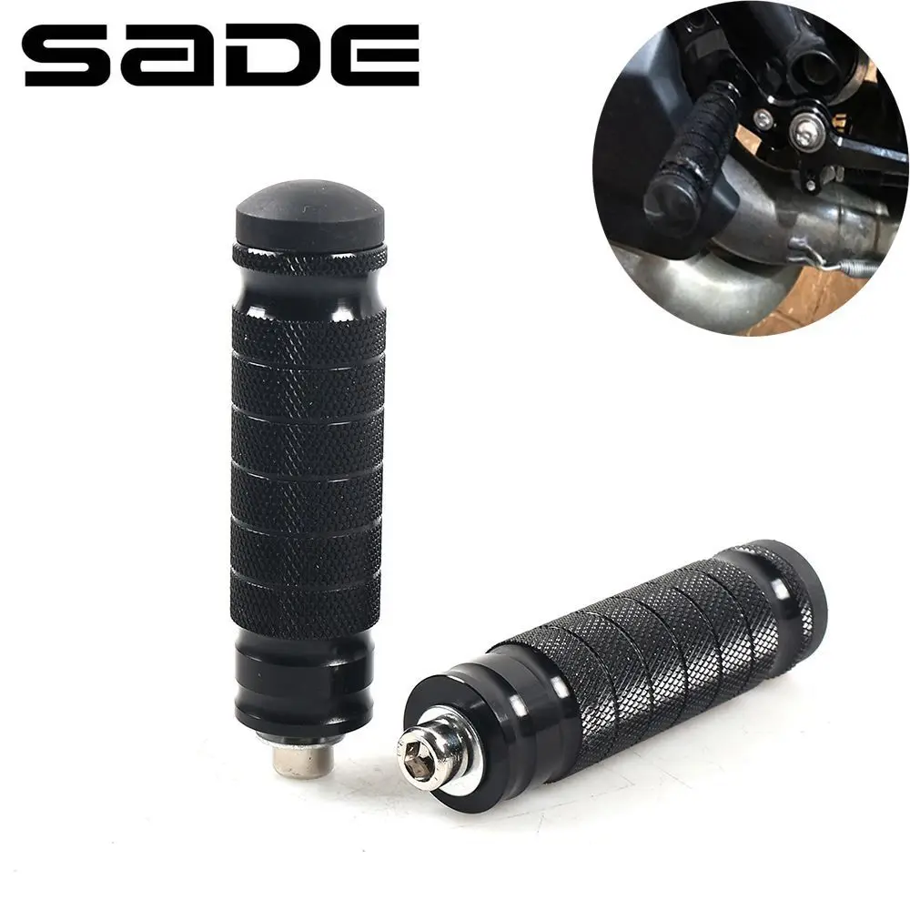 

2pcs Black Aluminum Universal Motorcycle rear seat pedal Rear Pedal Foot Nails Rear Pedals Set Parts