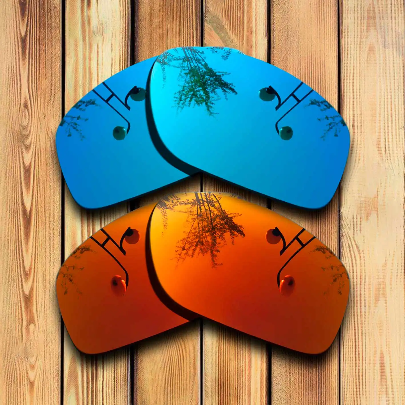 100% Precisely Cut Polarized Replacement Lenses for Tincan Sunglasses  Blue& Red Combine Options