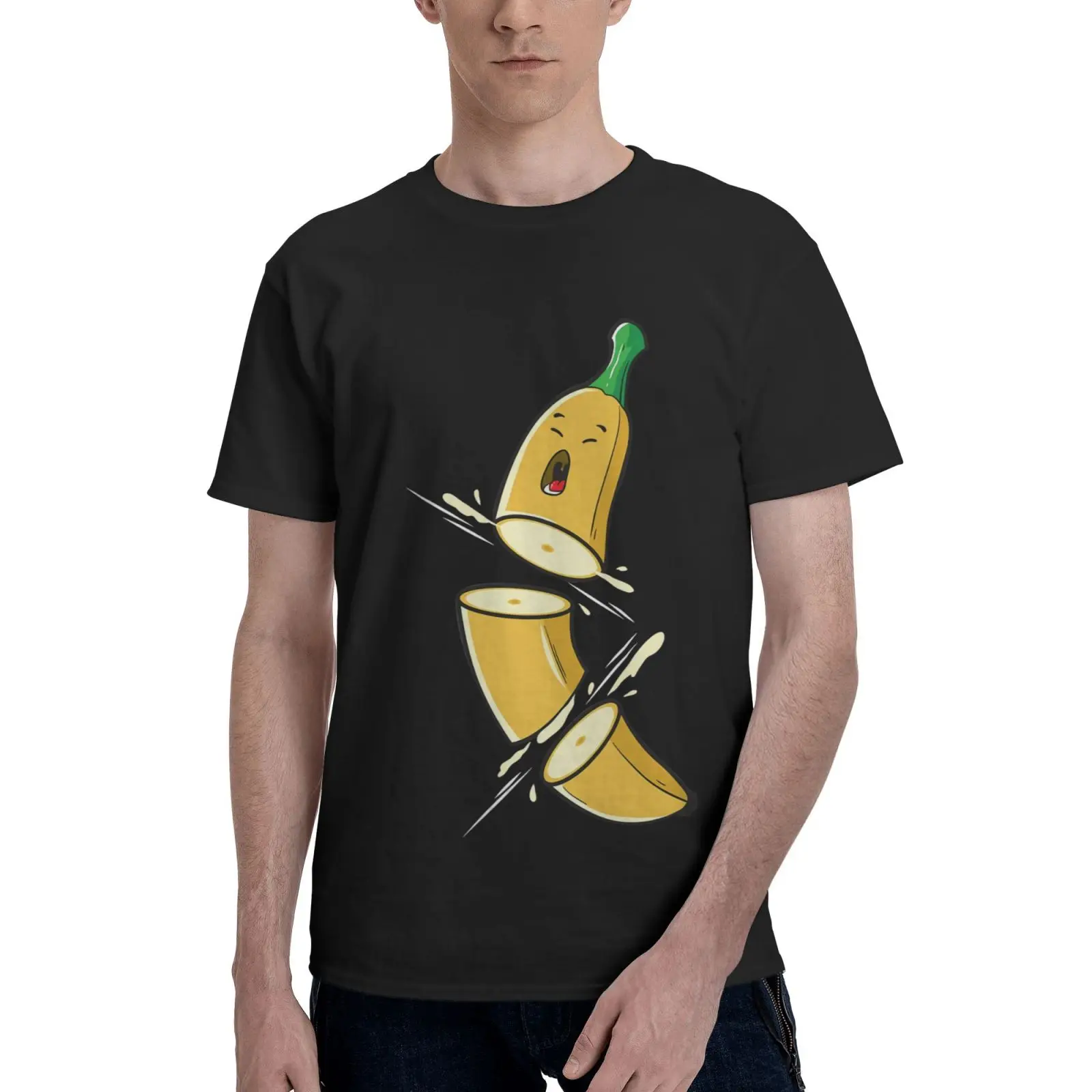 

Забавная Мужская футболка с изображением банана и фруктов, футболки в стиле Харадзюку, мужские футболки, футболки с коротким рукавом, футбо...