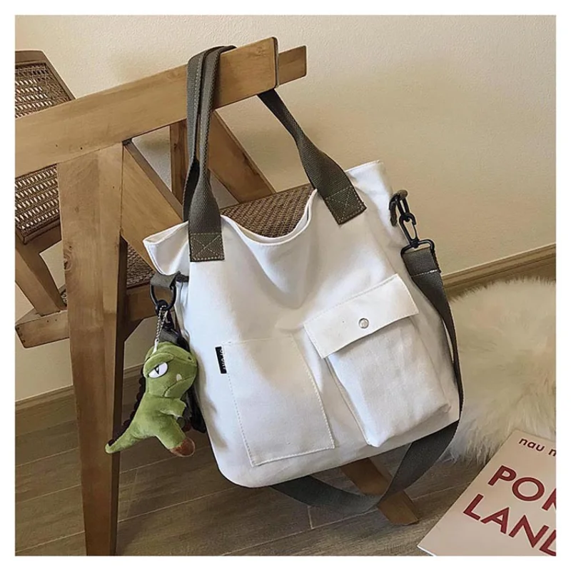 Fashion Luggage &Bags Women's Handbags Crossbody NEW Canvas Large Capacity Tote Bag Travel Storage Black Ladies Bolsos