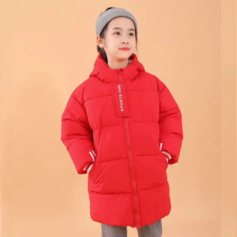 

Girls Winter Coat Autumn New Children's Long Down Padded Jacket Plus Velvet Thick Padded Jacket Children's Warm Padded Jacket