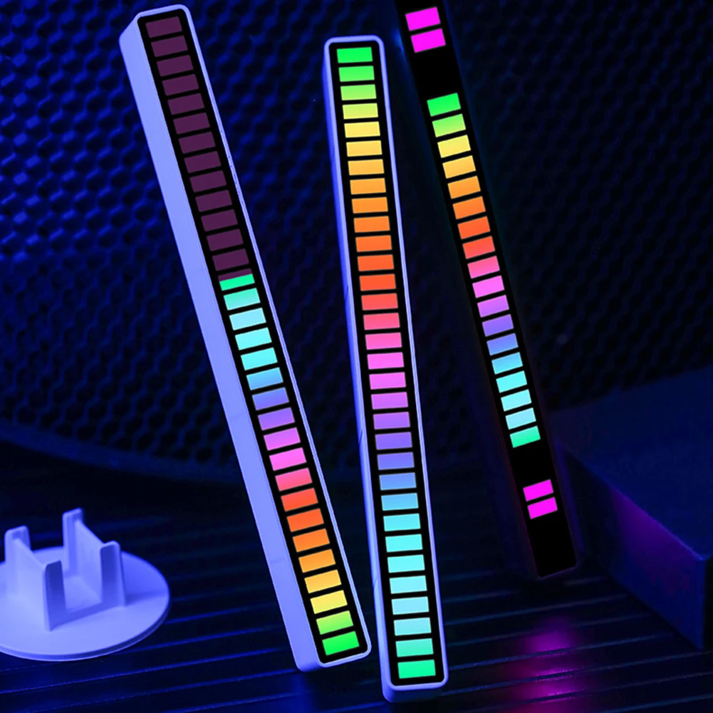 

Светодиодная лента с управлением звуком, разноцветный светильник с RGB подсветкой, в виде ритма, атмосферы, для вечерние, автомобиля, дома, ст...
