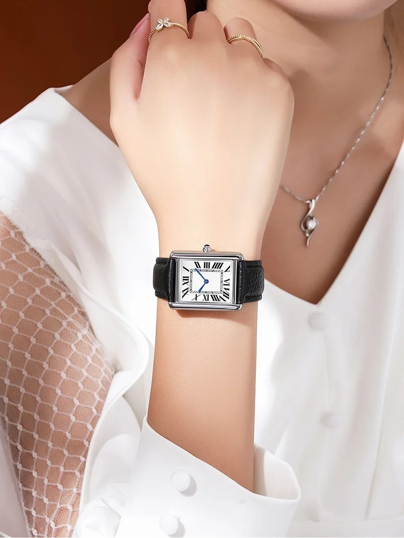 Luxury Women Watch Hot Tank Series Watches For Women montre femme Fashion Square Leather Wristwatch Lady Clock reloj mujer enlarge