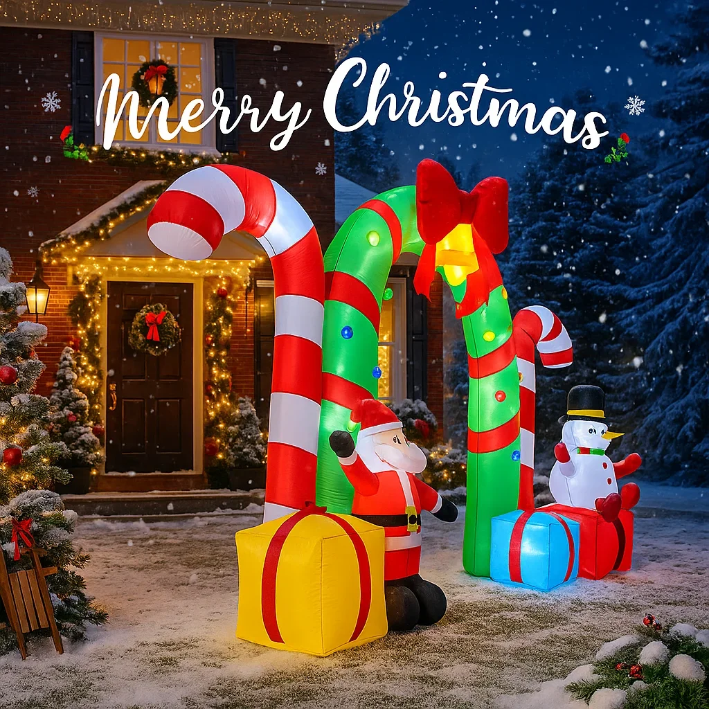 3,1 м10,1 фута Санта-Клаус, снеговик, конфетная трость, арка, надувная модель, рождественский декор, уличный праздничный декор, реквизит для двора, вечеринки (art.: 3920d37c347cb) - 3920d37c347cb