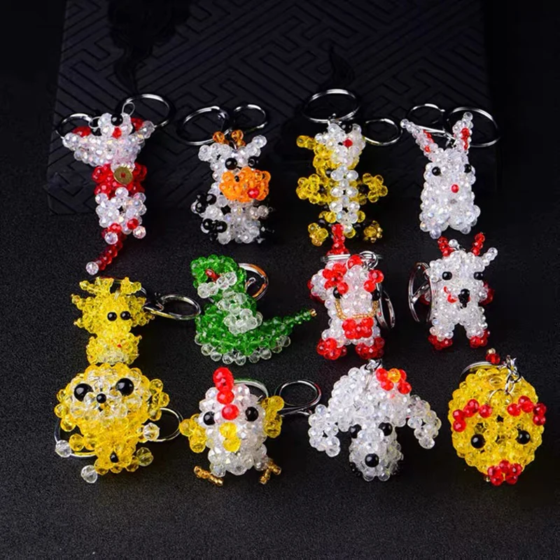 Зодиак животное ручное вязание из бисера милый дракон тигр кролик курица свинья