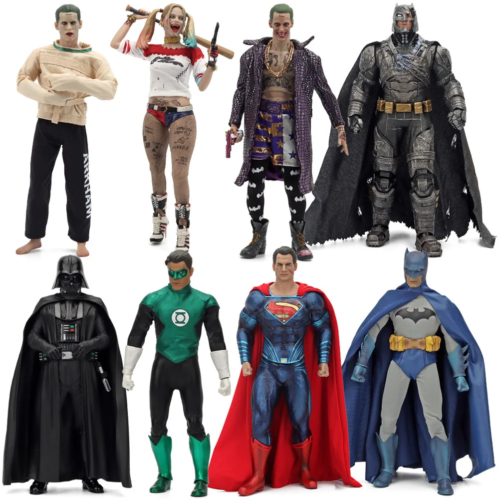 

Superhero 1/6 Dc Comics Superman Batman Joker Men And Women Green Lantern Black Warrior Action Figure Pvc Model Toys