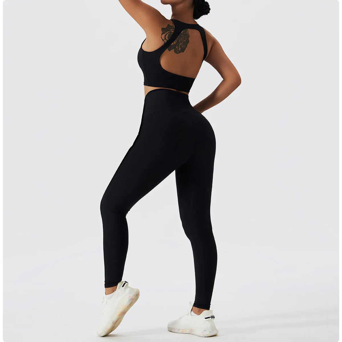Ribbed Yoga Set Women Suit For Fitness Sportswear Seamless Sports Suit Workout Clothes Tracksuit Sports Outfit Gym Clothing Wear