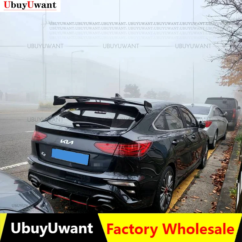 

For KIA K3 GT Hatchback KS Style Rear Trunk Lip Carbon Fiber Wing Spoiler Car Styling Rear Trunk Spoiler Accessories 2018-2021