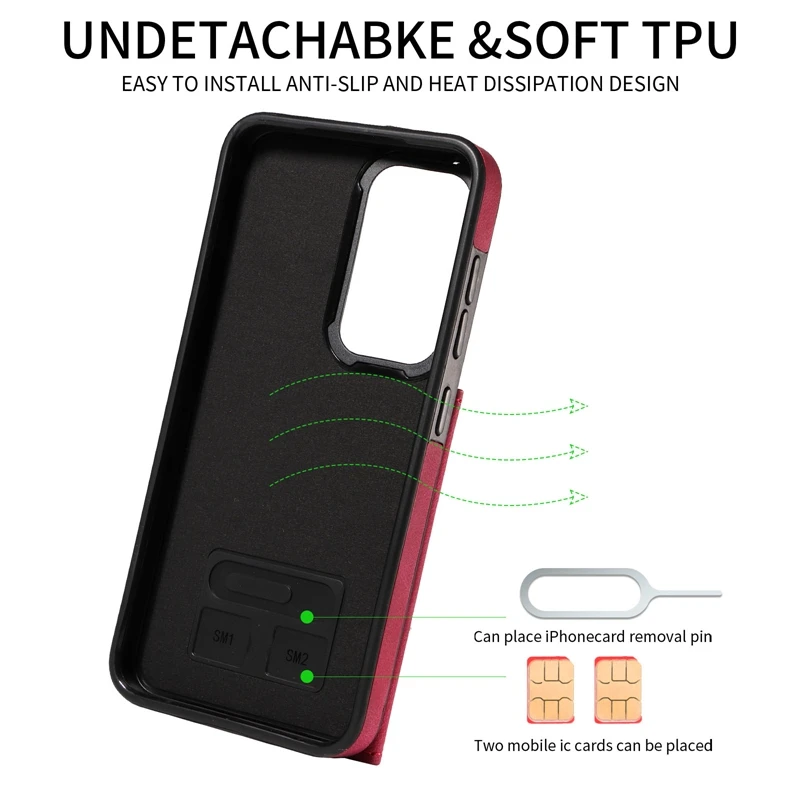 Кошелек для Samsung Galaxy S24 Ultra S23 S22 Plus S21 FE A05S A12 A14 A25 A34 A53 A54 Кожаный чехол с магнитным