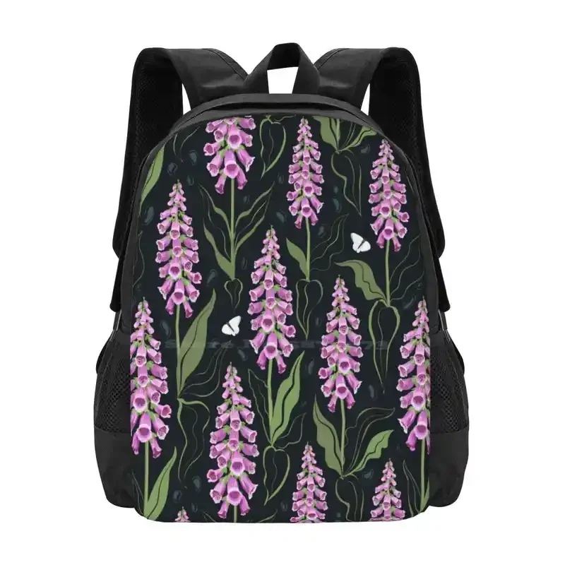 Foxgloves Pattern Лидер продаж Школьный рюкзак Модные сумки Сад Ботанический узор