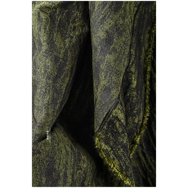 Зеленая позолоченная черная хлопковая льняная жаккардовая ткань креативная