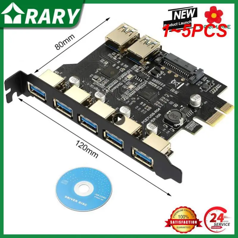 1 ~ 5 Шт. Новая PCIE USB 1X К 2Type-C Плата Расширения 3 USB3.0.