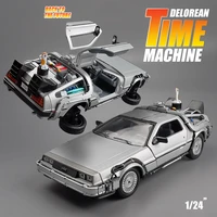 124 dmc 12 delorean back to the future time machine diecast alloy model car metal car for kid boy toy gift collection