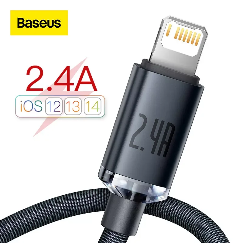 

Baseus USB Cable For iPhone 13 12 11 Pro Max X XR XS 8 7 6s 6 iPad Fast Data Charging Charger USB Wire Cord Mobile Phone Cables