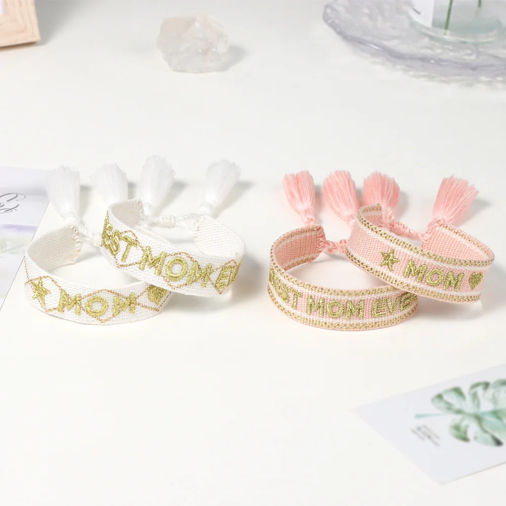 

New Fashion Jewellery Gold Embroidery Tassel Wristband Braided Mother's Day Bracelet Women's Hand Rope