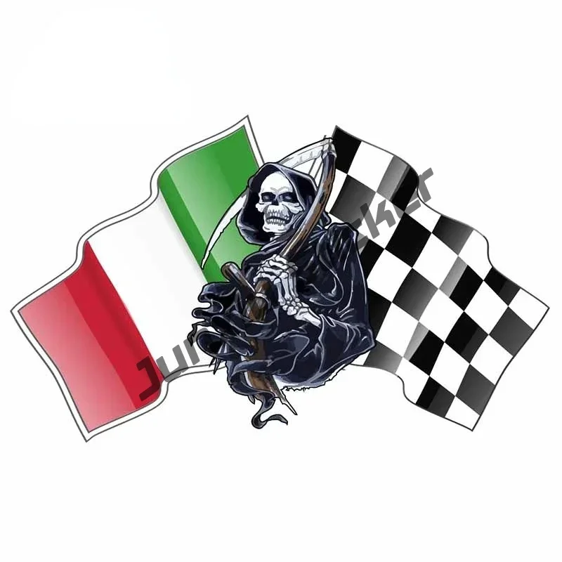 Italian Flag Skull Vinyl Decal Motif External Car Stickers