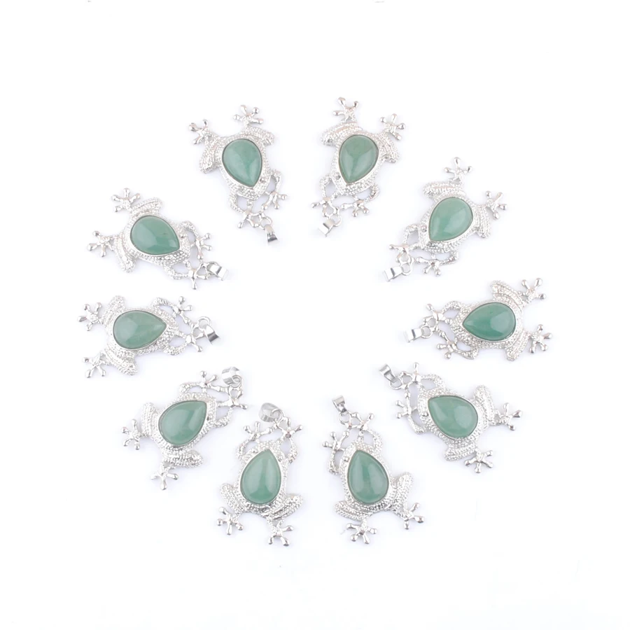 Довольно 10 шт. зеленый натуральный авантюрин камень животный дизайн в форме