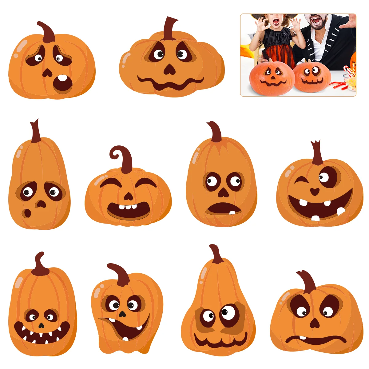 

Stickerspumpkin Decoratingface Kit Sticker Expression Roll Labels Kids Packaging Happy Decorationspumpkins Toddlers Candy