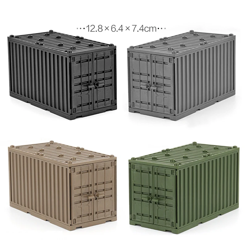 Конструктор Военная серия, коробка с контейнером для оружия, детали для Солдат Второй мировой войны, тяжелая машина, аксессуары, строительные блоки MOC, детские игрушки