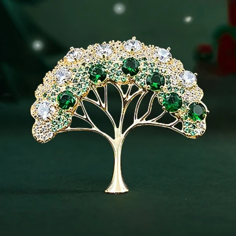 Изысканные красочные хрустальные броши «Древо жизни», женские булавки, ювелирные аксессуары для свадебной вечеринки