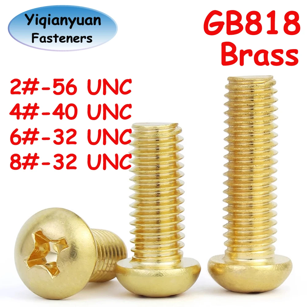 Латунные винты Yiqianyuan  DIN7985 2# 4# 6# 8#