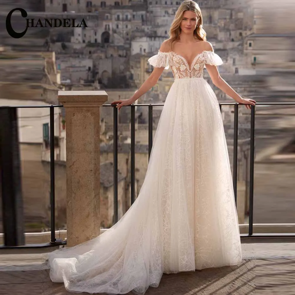 

CHANDELA Chic Modern Wedding Dresses Sweetheart Spaghetti Straps A-Line Bridal Gown Vestidos De Novia Personalised For Women