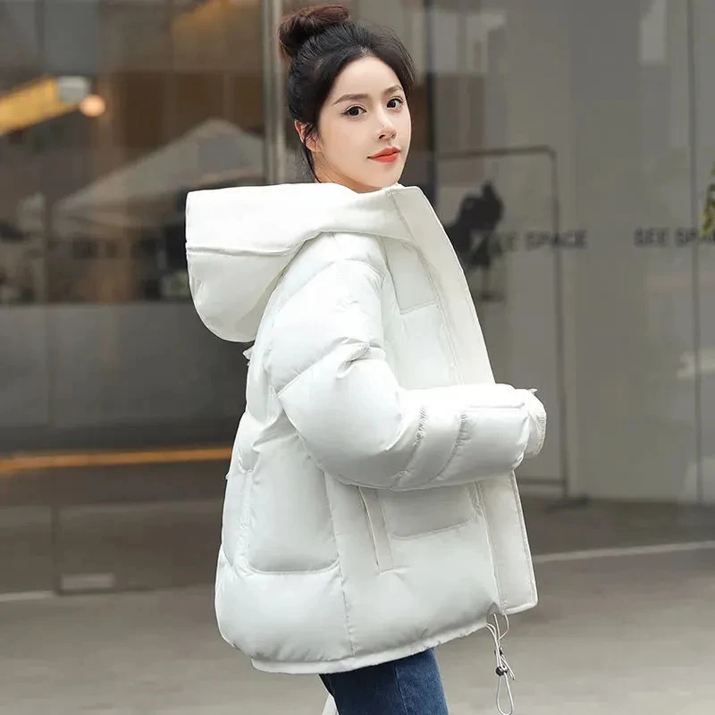 Padded Jacket Womens 2022 Winter New Fashion Loose Casual Down Cotton Coat Women Large Size Short Hooded Thick Warm Parkas
