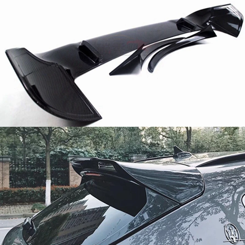 

Car-styling For Maserati Levante Carbon Fiber Man Style Carbon Fiber Rear Spoiler 3pcs Glossy Fibre Trunk Wing Body Kit Trim