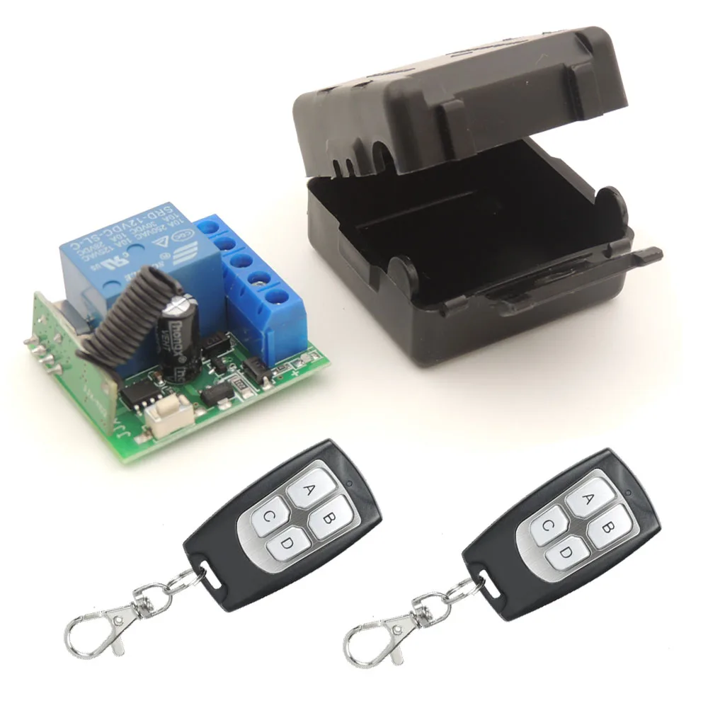 

433mhz RF Wireless Light Switch DC 12V Relay Receiver and 4 Button Transmitter Remote Control Lights Bulb Home Appliance DIY