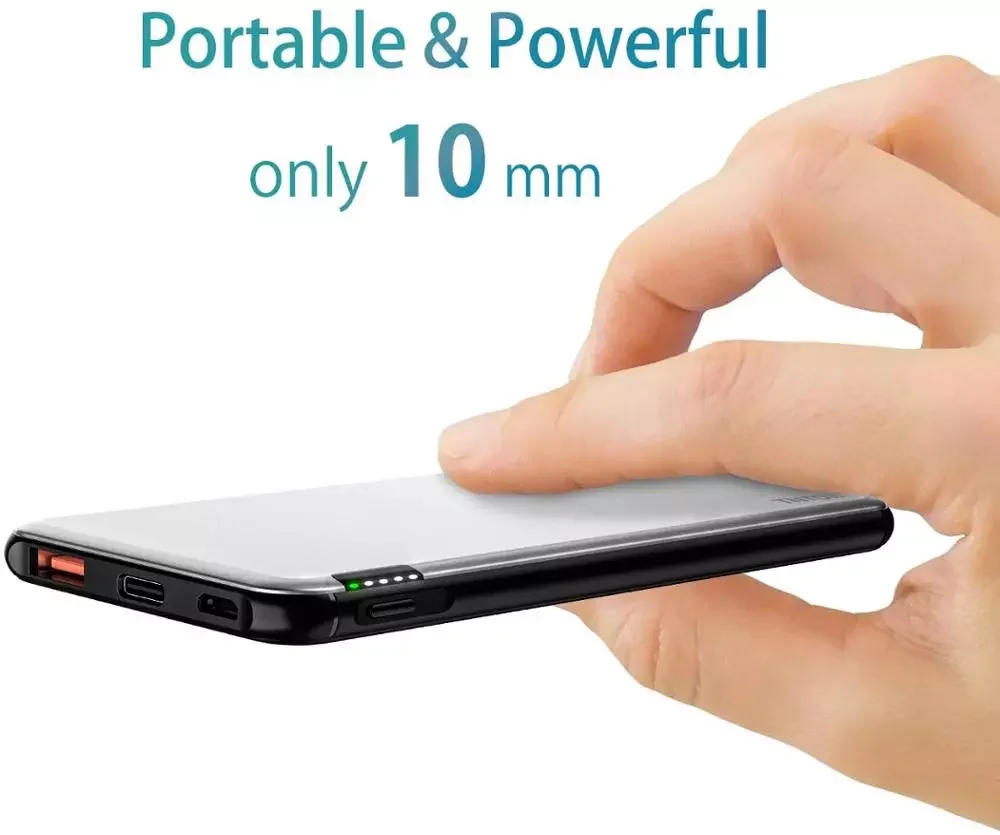 

10000mAh Ultra Slim USB-C Powerbank Deluxe Aluminium Case External Battery for iPhone iPad and power bank Charger