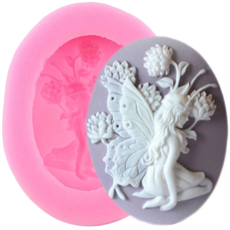 

Fairy Silicone Flower Angel Mold High Quality Cake Decorating Tool Biscuit Baking Candy Chocolate Soap Mold
