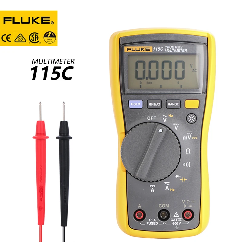 

FLUKE True RMS Digital Multimeter 115C Automatic Range Professional Digital Multimeter With Test Leads High Precision Tester