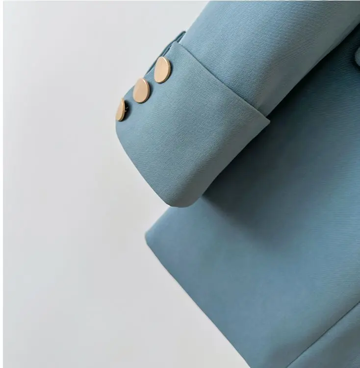 Женский двубортный пиджак и брюки элегантный деловой костюм из двух предметов