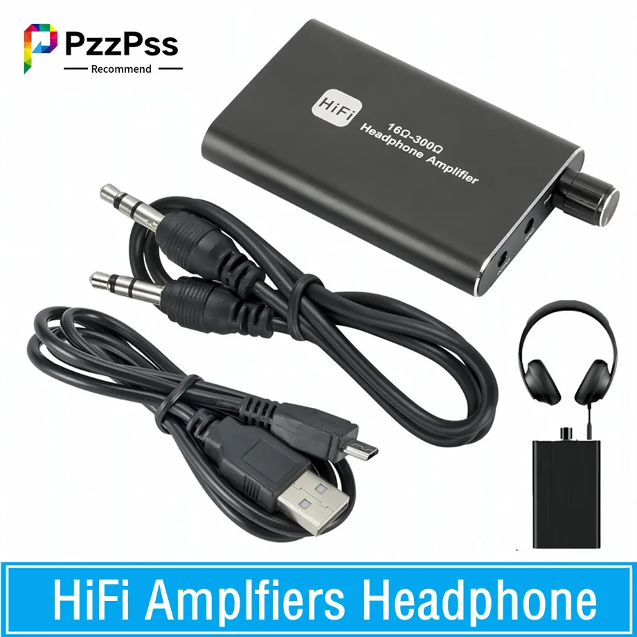 

PzzPss HiFi Amplfiers Headphone Earphone Amplifier Portable Aux In Port For Phone Android Music Player AMP With 3.5Mm Jack Cable