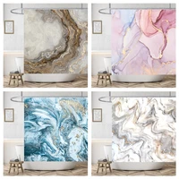 marble luxury waterproof bathroom shower curtain modern high quality polyester fabric bathtub rideau de bain