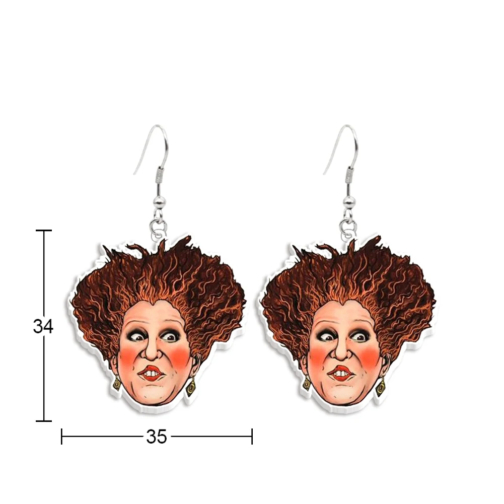 Забавные серьги-подвески Хэллоуин в виде героев мультфильма хокус покус