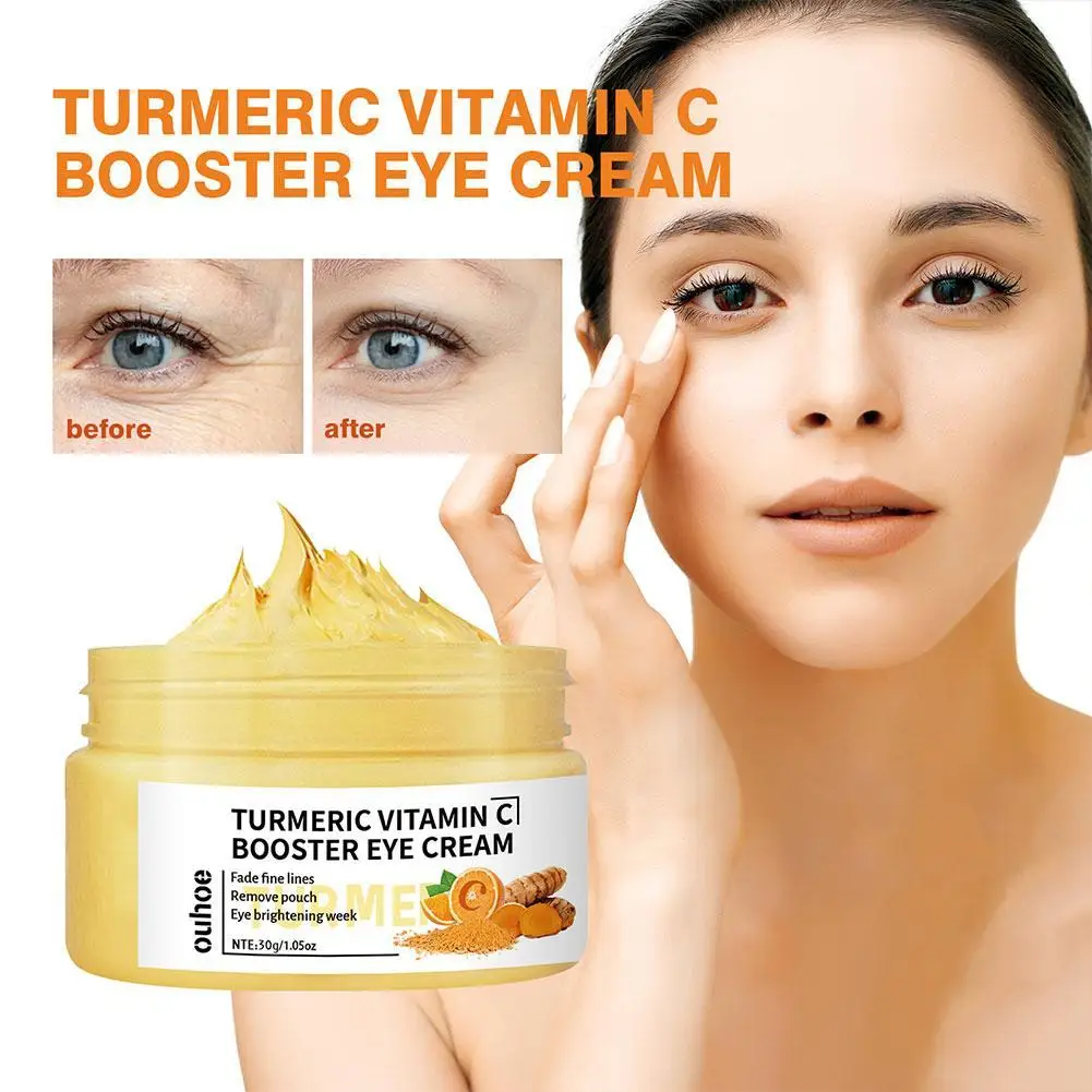 

30g Turmeric Vitamin C Eye Cream Fade Fine Lines Brightening Firm Nourish Moisturizing Anti-Wrinkle Remove Dark Circles Eye Care