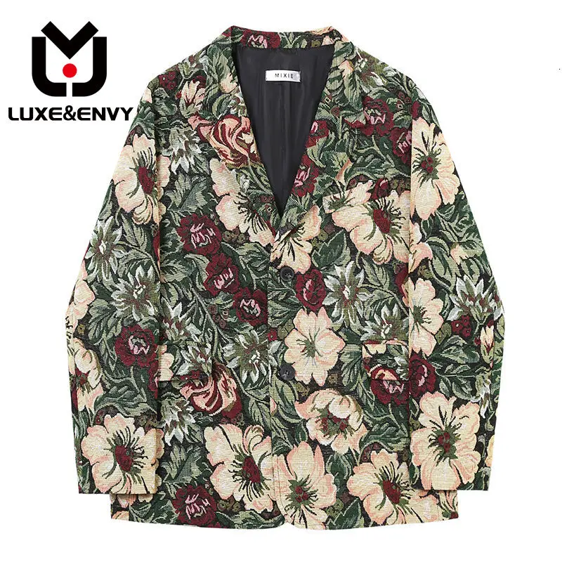 

Мужской повседневный костюм люкс & ENVY, свободный пиджак с винтажным принтом, модная одежда, осень 2023