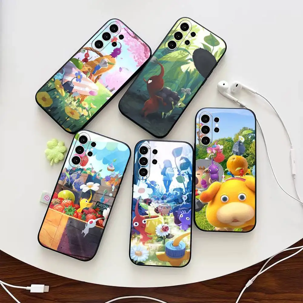 Фото Чехол для телефона Game P-Pikmin 4 для Samsung S25, S24, S21, S22, S23, S30, Ultra, S20, Plus, FE, Note, 10, 9, 5G, черный №1