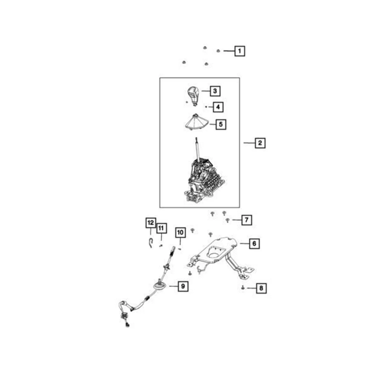Ручка переключения передач автоматическая с монтажным комплектом рычаг 5YD261X9AA