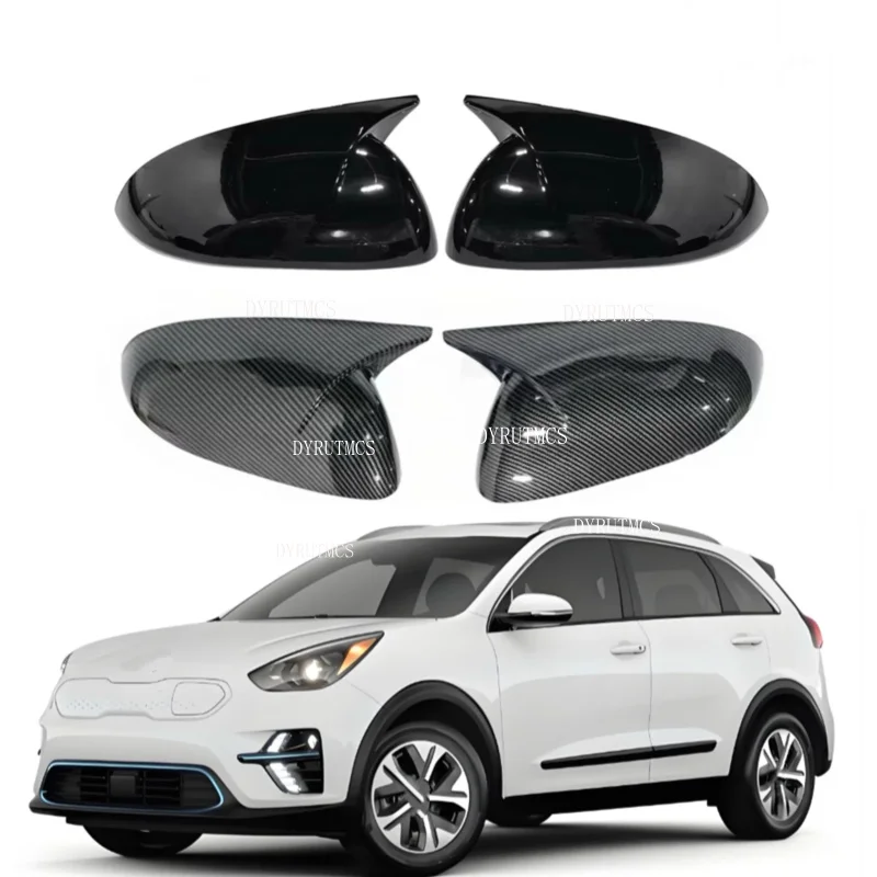Фото Накладка на боковое зеркало заднего вида (крышка/колпачок) для Kia Niro DE 2016-2021, внешняя отделка двери, карбон №1