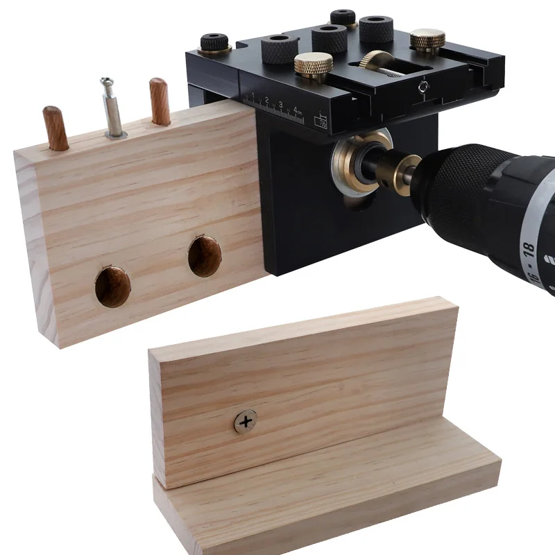

Three-in-One Woodworking Punch Locator round Wood Tenon Two-in-One Puncher Woodworking Tools Panel Furniture Tapper